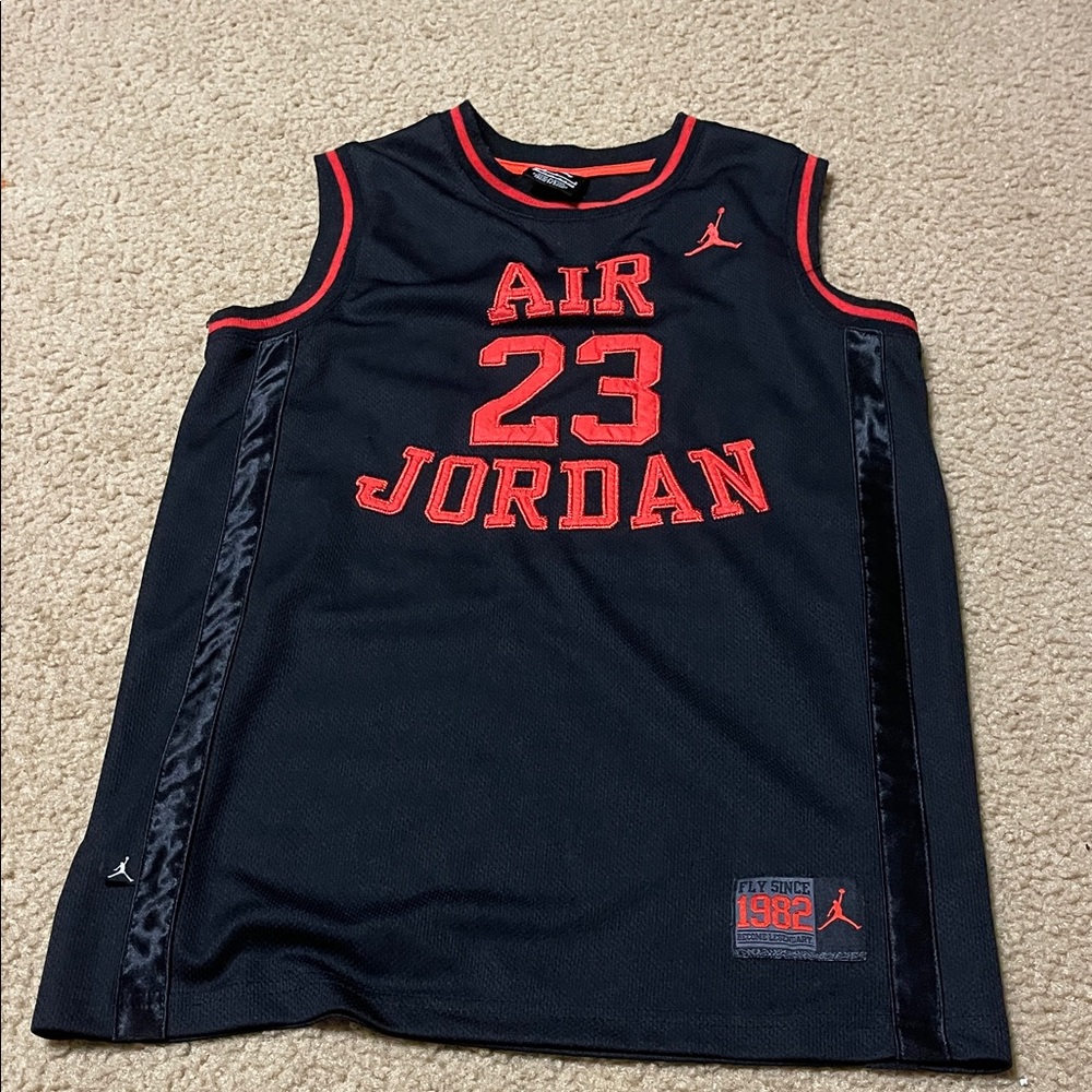 Jordan Kids Black and Red Air 23 Jersey